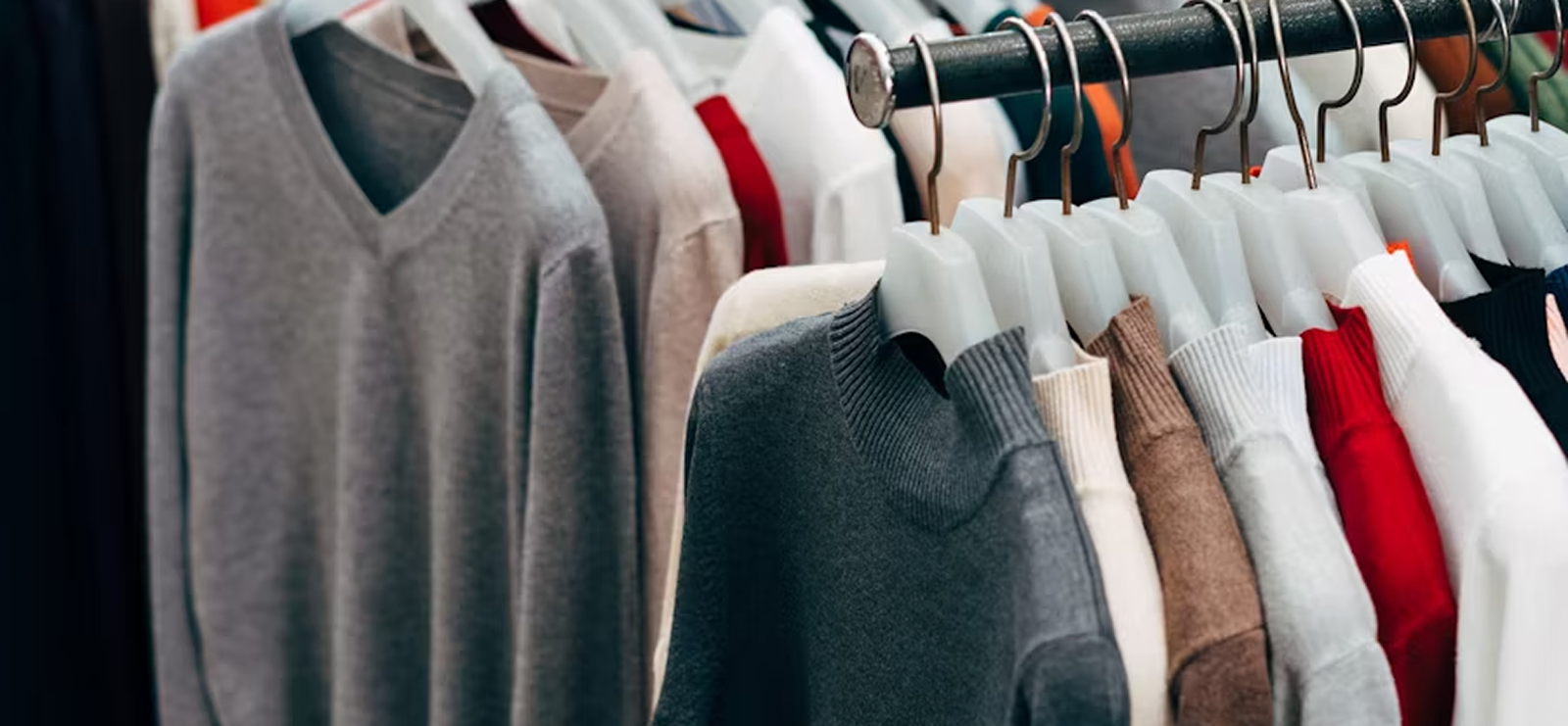 Clothes hanging on a rack